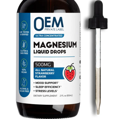 Sleep|Boosts|OEM private label Magnesium Citrate Liquid Drops Promotes Muscle Growth magnesium glycinate Supplement