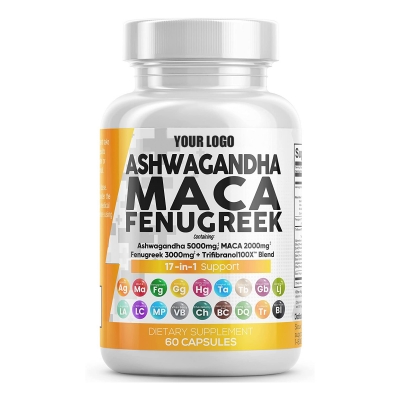 Stress Mood & Thyroid Health|Shwagandha Maca Root Fenugreek Tongkat Ali Ginseng Capsules Supplement for Stress Relief Mood & Thyroid Health for Men Women