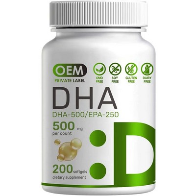 Brain Health|OEM/ODM Premium DHA EPA Omega 3 Softgels Capsules Support Brain Health Fish Oil DHA Algae Oil Deep Sea Fish Oil Capsules
