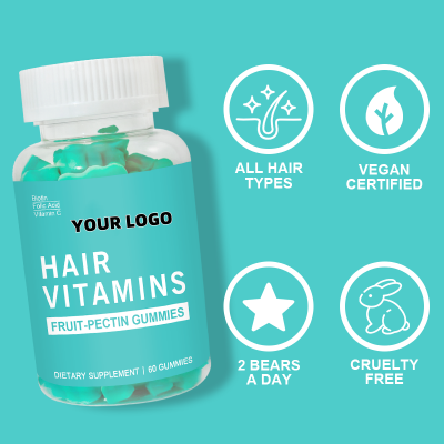 Hair|Organic Biotin Zinc And Folic Acid Multivitamin Bears Vitamin C Hair Growth Gummies