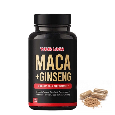 Energy, Stress and Anxiety Relief|Organic MACA Root Powder Panax Ginseng Powder Capsules Peruvian Maca Root&Ginseng Supplement for Men and Women