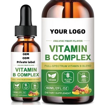 Support Metabolism|OEM Sublingual Liquid Vitamin B Complex Vitamin B3, B6, B12 Supplement Support Metabolism