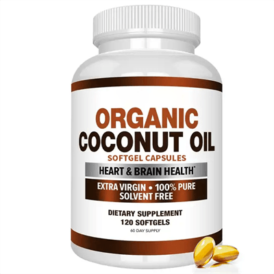 Heart Brain Health|Best Selling Vegan Supplement Support Heart Brain Health MTC Organic Coconut Oil Softgel Capsules